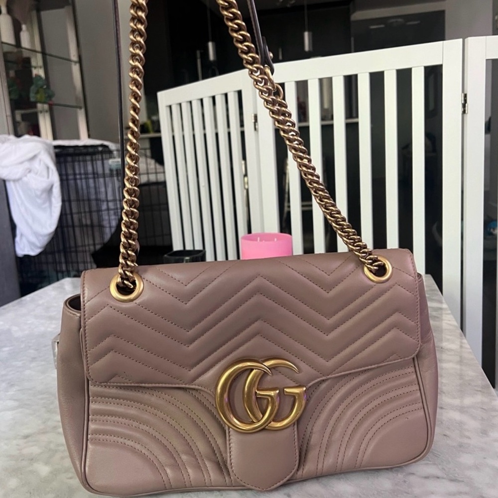 Gucci Marmont Matelasse Bag in Taupe